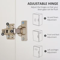 HOMCOM Bedroom Furniture Set, Wardrobe with Hanging Rail, Bedside Table, Floor Cabinet with Storage, Nature Wood Finish and White(m-7)