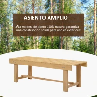 Outsunny Banco de Jardín de Madera de Abeto de 2 Plazas para Jardín o Terraza Soporta hasta 250 kg 110x38x35 cm Natural(m-4)