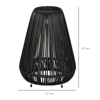 Outsunny Three-Level Solar Powered Rattan Lamp - Black(m-3)