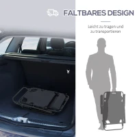 Outsunny Sonnenliege mit Kissen, Klappbare Strandliege mit 2-Fach verstellbare Rückenlehne Gartenliege, 2-in-1 Relaxliege, Metall + Oxfordstoff, Grau 135 x 60 x 89 cm(m-5)