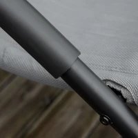 Outsunny Chaise longue à bascule rocking chair ergonomique avec tétière accoudoirs métal galvanisé textilène Gris(m-8)