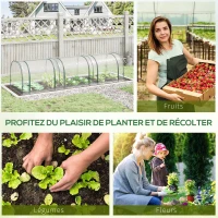 Outsunny Serre de Jardin Tunnel Tente bâche serre a tomates 3L x 1l x 0,8H m Tube en Acier PVC Transparent(m-7)
