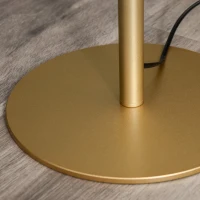 HOMCOM Lampada a Piantana da Terra con Paralume in Stoffa, Lampada da Terra Moderna per Soggiorno, Camera da Letto e Ufficio, Nero e Oro(m-8)