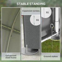 Outsunny 179 x 120cm Temporary Garden Shed, with Accessories - Dark Grey(m-5)