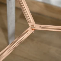 HOMCOM Lámpara de Pie con Trípode de Madera Casquillo E14 Máx. 25W IP20 Altura Ajustable Interruptor de Pie Lámpara de Suelo para Salón Dormitorio Oficina 65x65x100-140 cm Oro Rosa(m-9)
