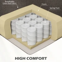 HOMCOM Mid-Century Armchair, with Pocket Springs - Dark Brown(m-5)