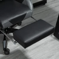 HOMCOM Gaming Chair, Computer Desk Chair with Footrest, PU Leather Ergonomic Office Chair with 180° Reclining Back, Lumbar Cushion, Headrest & Height Adjustable Armrest, Black and Red, Grey(m-8)