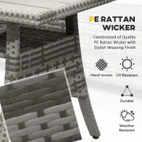 Outsunny Luxus Polyrattan Gartenmöbel Set für 7 Personen Gartengarnitur Loungemöbel mit Beistelltisch Sitzkissen Grau(m-4)