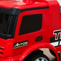 HOMCOM Rutscherfahrzeug Rutscherauto Babyrutscher Kinderfahrzeug lizenziert von Mercedes ANTOS-LKW-Stil mit Licht für Kinder von 12 bis 36 Monaten Metall PP-Kunststoff Rot+Schwarz 62,5x28,5x45cm(m-9)