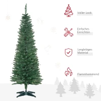 HOMCOM Weihnachtsbaum künstliche Künstliche Tanne Christbaum, inkl Ständer Weihnachtsstern 1,5 m, Grün(m-4)
