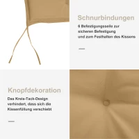Outsunny Bankauflage Gartenmöbel-Polster Polsterauflage, 120 x 50 x 5 cm, Beige(m-6)