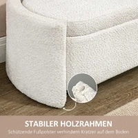 HOMCOM Sitzbank mit Stauraum Flurbank Schuhbank, gepolstert,  105 cm x 44 cm x 45,5 cm. Creme/Beige(m-5)