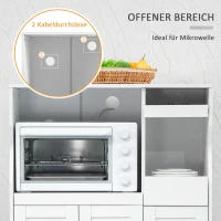 HOMCOM Küchenschrank Sideboard küchenmöbel mit ausklappbarer Ablage Aufbewahrungsschrank Schublade Schrank für Küche Esszimmer Weiß 84 x 39 x 109 cm(m-5)