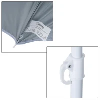 Outsunny Parasol de plage Ø 2,2 x 2,2 cm protection UV sac transport, sardines et lestage intégrés vert foncé(m-9)
