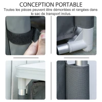 Outsunny Placard de cuisine pour camping pliable avec 2 étagères et sac de transport, aluminium et tissu Oxford 60x49x70cm Gris(m-7)