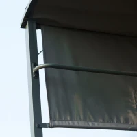 Outsunny 2.2 x 1.4m BBQ Shelter, Outdoor Grill Gazebo Canopy with Shelves, Hanging Hooks, and Metal Frame, for Garden Patio Backyard(m-9)