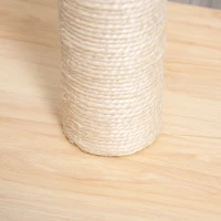 PawHut Kratzstamm für Katzen Kratzsäule aus Sisal stabiler Kratzbaum Kratz Spielzeug Katze mit Ball 60 cm Spanplatte Sisal Beige+Eiche 34 x 34 x 60 cm(m-7)