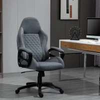Vinsetto Bürostuhl massage, Chefsessel mit Massagefunktion, höhenverstellbarer Gamingstuhl, ergonomischer Drehstuhl, Massage Sessel, Grau, 64 x 68,5 x 113-121 cm(m-2)