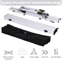 Outsunny Table pliante en aluminium table de camping table de jardin 4 personnes hauteur réglable + sac de transport(m-4)