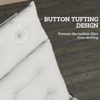 Outsunny Sun Lounger Cushions Only, 190x56x10cm Garden Lounge Chair Cushions, UPF20+ 220gsm Fabric, Thick Sunbed Replacement Pads with 6 Ties, Light Grey(m-6)