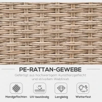 Outsunny 4-tlg. Luxus Polyrattan Gartengarnitur Gartenmöbel Garten-Set Sitzgruppe Loungeset Loungemöbel inkl. Ablagen und Beistelltisch Sitzkissen Braun(m-4)