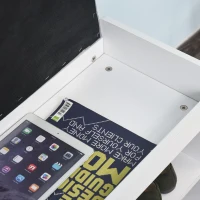 HOMCOM Panca Scarpiera con Cuscino, Cassetto e 3 Vani Aperti in Legno, 81x31.5x49cm, Bianco(m-9)