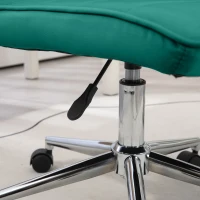 HOMCOM Bürostuhl Office-Stuhl Schreibtischstuhl, höhenverstellbar, Samtoptik, 51 cm x 64 cm x 78-88 cm, Grün(m-9)