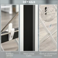 HOMCOM Séchoir à linge étendoir à vêtements pliable réglable avec 4 roulettes - grand capacité - 157,5 x 54 x 101 cm(m-7)