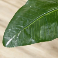 HOMCOM Plante artificielle oiseau de paradis Strelitzia hauteur 1,80 m 13 feuilles et 2 fleurs grand réalisme pot Inclus(m-8)