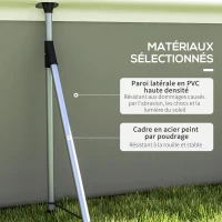 Outsunny Piscine Hors Sol rectangulaire Cadre en métal avec Filtre, pompe patch de réparation 472L x 282l x 80Hcm(m-5)