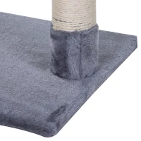PawHut Arbre à chat 3 griffoirs grattoirs sisal naturel plateforme hamac et boule suspendue dim. 50L x 36l x 70H cm peluche courte gris(m-8)