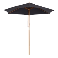 Outsunny 2.5m Wooden Garden Parasol Black Canopy