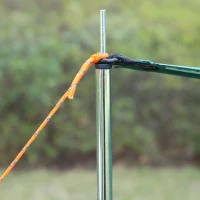 Outsunny Tente pop up montage instantané - tente de camping 3-4 pers.  - 2 portes + 2 fenêtres - dim. 2,1L x 2,1l x 1,4H m fibre verre polyester oxford vert turquoise(m-7)