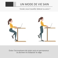 Vinsetto Lot de 2 fauteuils de bureau chaise de bureau assise haute réglable dim. 64L x 60l x 106-126H cm pivotant 360° maille(m-5)