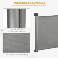 PawHut 140cm Treppenschutzgitter ausziehbar Türschutzgitter Roll einhand-bedienung Türgitter Treppenschutz Absperrgitter für Hund Türschutz Grau(m-6)