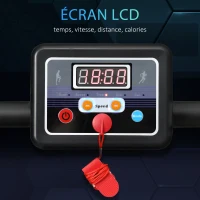 HOMCOM Tapis de course Fitness électrique pliable - 1 à 10 Km/h - écran LCD multifonctions - puissance 500 W - gris clair noir(m-4)