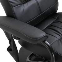 HOMCOM Deluxe Faux Leather Massage Recliner Chair Easy Sofa Armchair Beauty Couch Bed with Foot Stool Black(m-8)