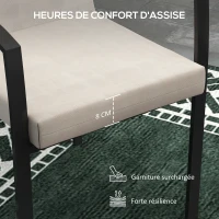 Outsunny Lot de 2 coussins d'extérieur pour fauteuil chaise à dossier avec attaches rembourrage 8 cm, dim. 112L x 51l cm, beige(m-4)