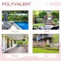 Outsunny Table basse pliable de jardin style cosy chic dim. 40L x 40l x 40H cm métal époxy résine tressée bois naturel(m-7)