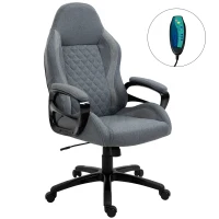 Vinsetto Bürostuhl massage, Chefsessel mit Massagefunktion, höhenverstellbarer Gamingstuhl, ergonomischer Drehstuhl, Massage Sessel, Grau, 64 x 68,5 x 113-121 cm(m-10)