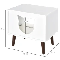 PawHut Cueva de Gatos Cama para Mascotas Semiabierto con Cojín Acolchado Suave Antideslizante Diseño Elevado Bonito Felpa Corta 49x34x49 cm Blanco(m-3)