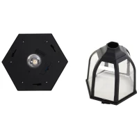 Outsunny Luminaire extérieur lampadaire sur pied solaire lampadaire lanterne classique LED 60 Lm max. dim. 26L x 26l x 177H cm noir(m-9)