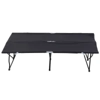 Outsunny Double Camping Cot Bed, with Bag - Black(m-11)