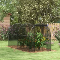 Outsunny Serra per Piante con Rete a Tunnel, con Porta a Cerniera, 1.2x3x1.5m, Nero(m-2)