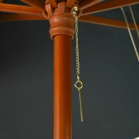 Outsunny 3 x 3 metre Patio Parasol Garden Umbrellas Sunshade Outdoor Wooden Parasol Canopy Double Tier, Dark Grey, BASE NOT INCLUDED(m-8)