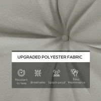 Outsunny 2-Piece Seat Cushions Back Pillows Replacement, Patio Chair Cushions Set for Indoor Outdoor, Light Grey(m-4)