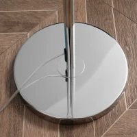 HOMCOM Modern Floor Lamp with K9 Crystal Lampshade, Tall Standing Lamp with E27 Bulb Base and Foot Switch for Living Room Bedroom Study Office Silver(m-8)