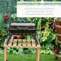 Outsunny Barbacoa de Carbón Portátil al Aire Libre Parrilla de Carbón Plegable Barbacoa de BBQ Vegetal Tamaño Compacto Facil Llevar para Exterior Acampada 59x43x39cm(m-4)