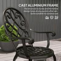 Outsunny Three-Piece Elegant Aluminium Garden Set - Black(m-5)