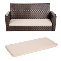 Outsunny Balancelle en Résine Stressée Marron 135 x 64 x 61 cm(m-6)